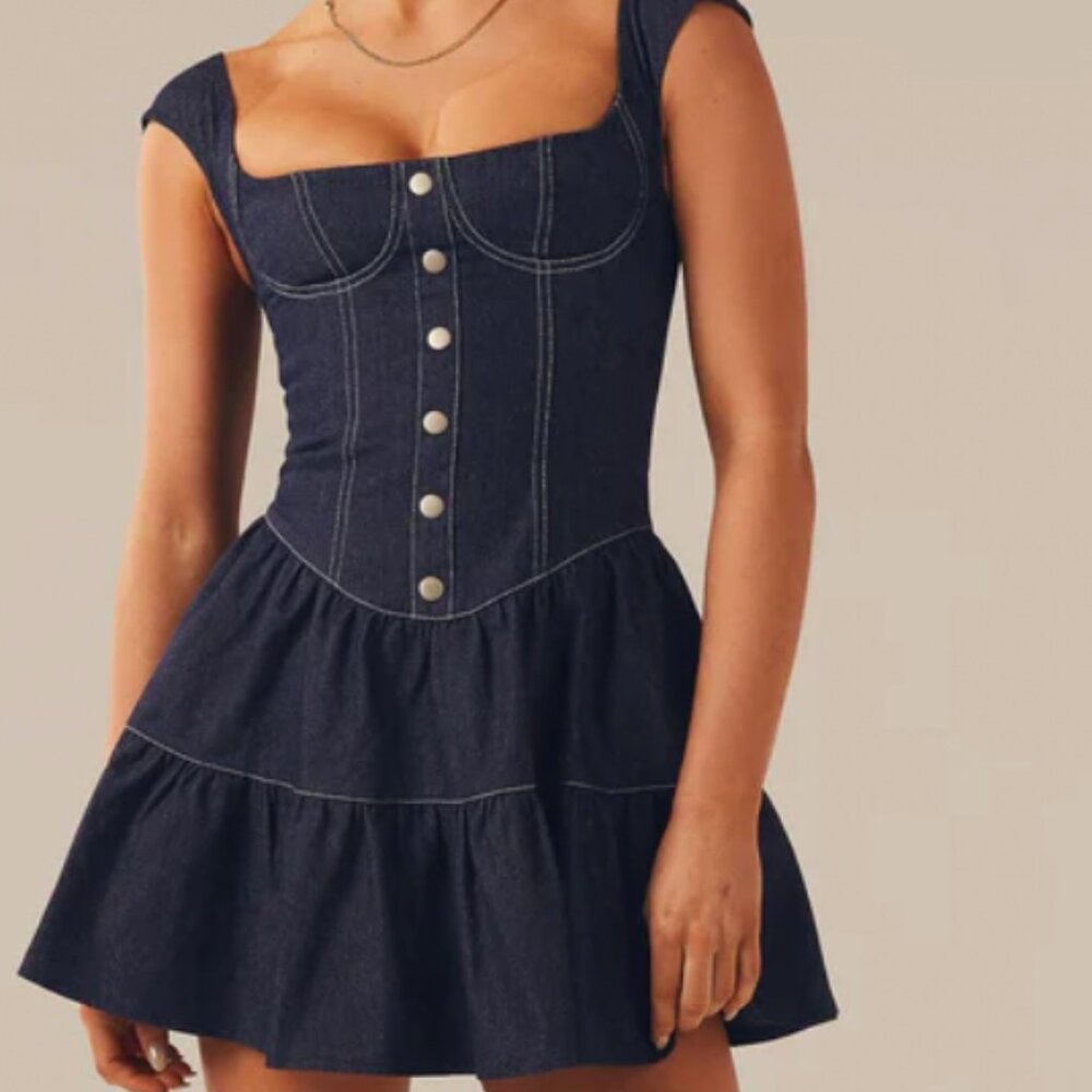 Peppermayo Exclusive - Isabella Denim Bustier dress